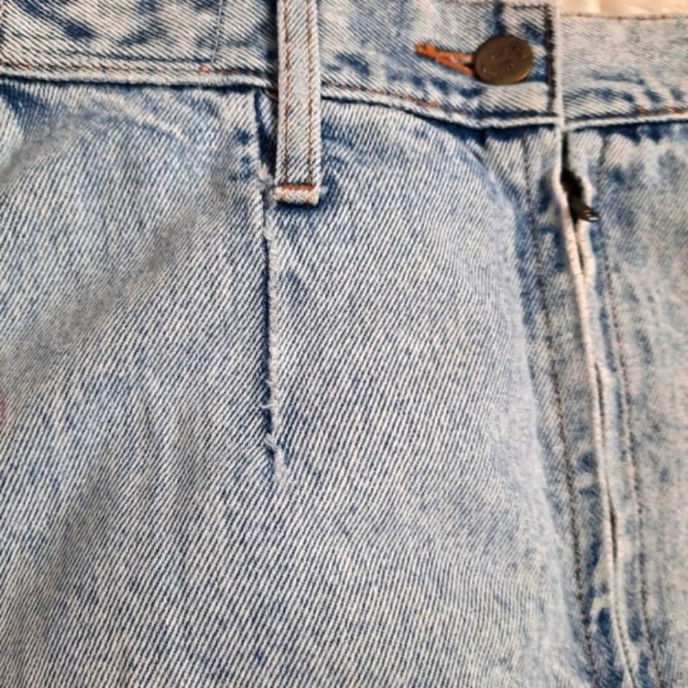 Vintage Denim Skirt High Waist Acid Wash Midi XS/S - Picture 6 of 14